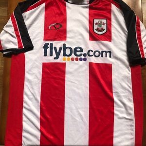 Vintage Southampton FC Red and White Striped Jersey NWOT